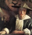 Junge Mädchen mit einer Flöte Barock Johannes Vermeer